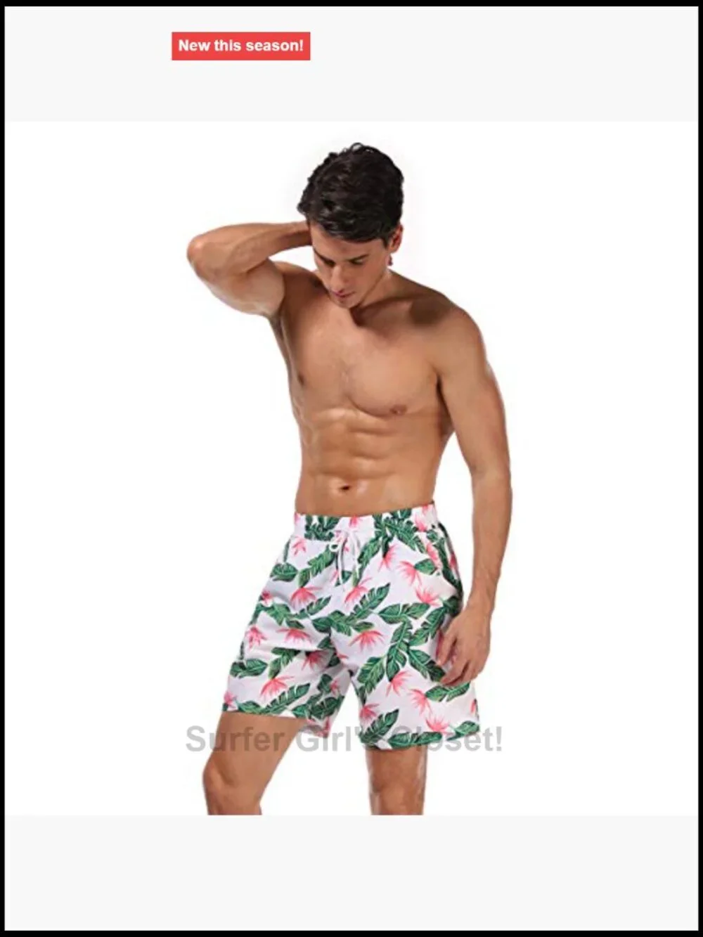 Tropical Leaf Couples Matching Bikini Set with Swim Trunks